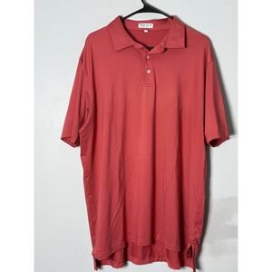 Peter Millar Summer Comfort Polo Shirt Mens XL Coral Red Short Sleeve Golf Top